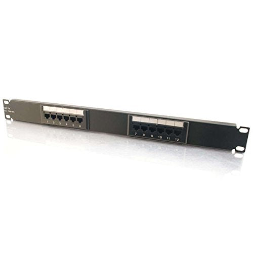  [AUSTRALIA] - C2G 03850 12-Port Cat5e 110-Type Patch Panel, Black Cat 5e