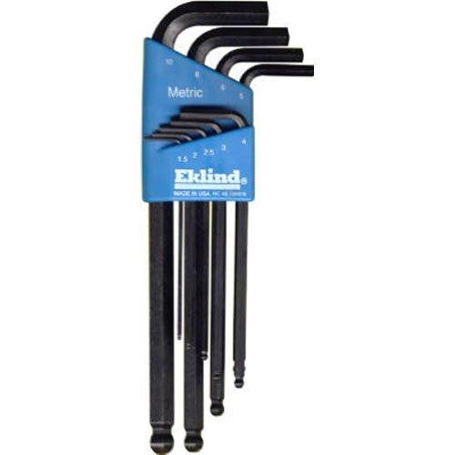  [AUSTRALIA] - EKLIND 13609 Ball-Hex-L Key allen wrench - 9pc set Metric MM sizes 1.5-10 Long series 9-Piece Set (1.5mm to 10mm)