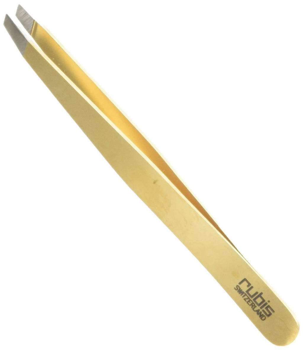 Rubis Switzerland Gold Slant Tweezer 1K1.03 - LeoForward Australia
