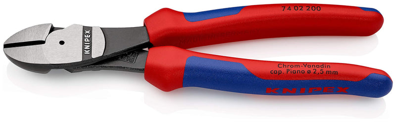  [AUSTRALIA] - KNIPEX Tools - High Leverage Diagonal Cutters, Multi-Component (7402200) 8-Inch Comfort Grip