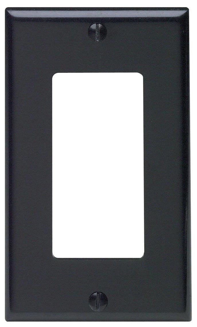  [AUSTRALIA] - Leviton 80401-E Standard Size Thermoset Device Mount 1-Gang Decora/GFCI Device Decora Wallplate, Black 1 Pack