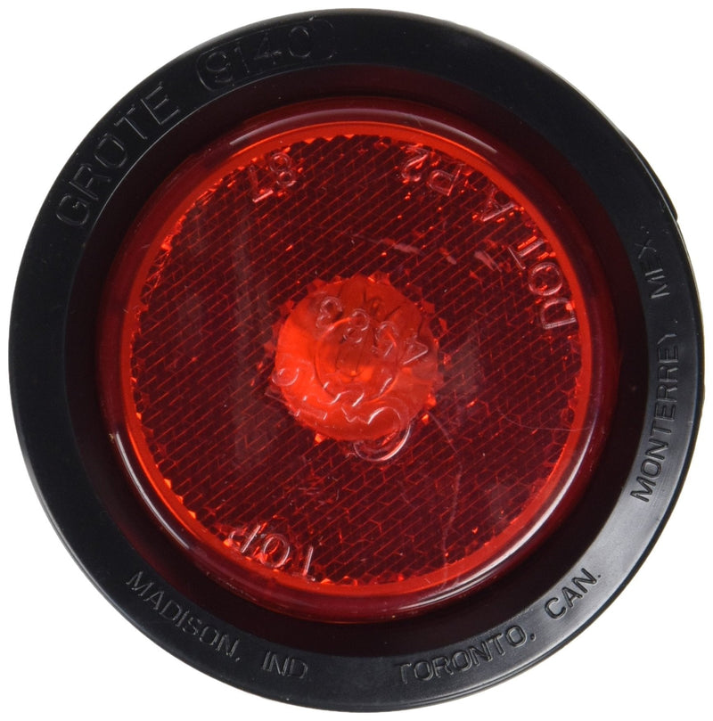  [AUSTRALIA] - Grote 45072 Red 2 1/2" Round Clearance Marker Light (Built-In Reflector, Kit (45832 + 91400 + 67050))
