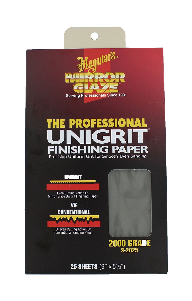  [AUSTRALIA] - Meguiar's S2025 Mirror Glaze Unigrit Finishing Paper 2000 Grit (25 sheets)