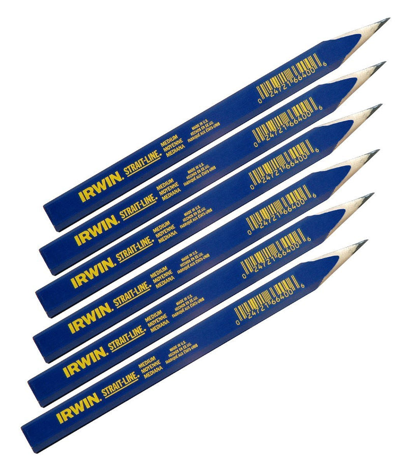 IRWIN Carpenter Pencil, Medium Lead, 6-Piece (66400) Regular Carpenter's Pencil - LeoForward Australia