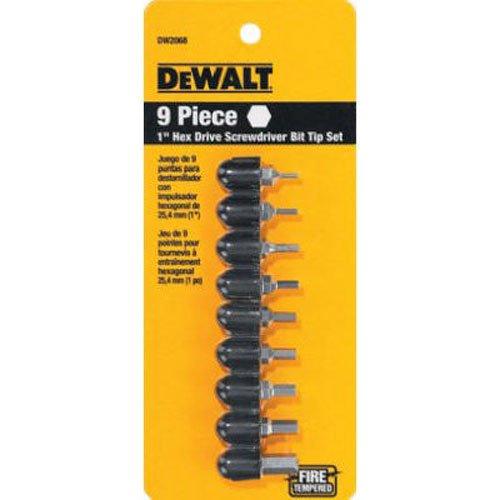  [AUSTRALIA] - DEWALT DW2068 Hex Insert Bit Set, 9-Piece