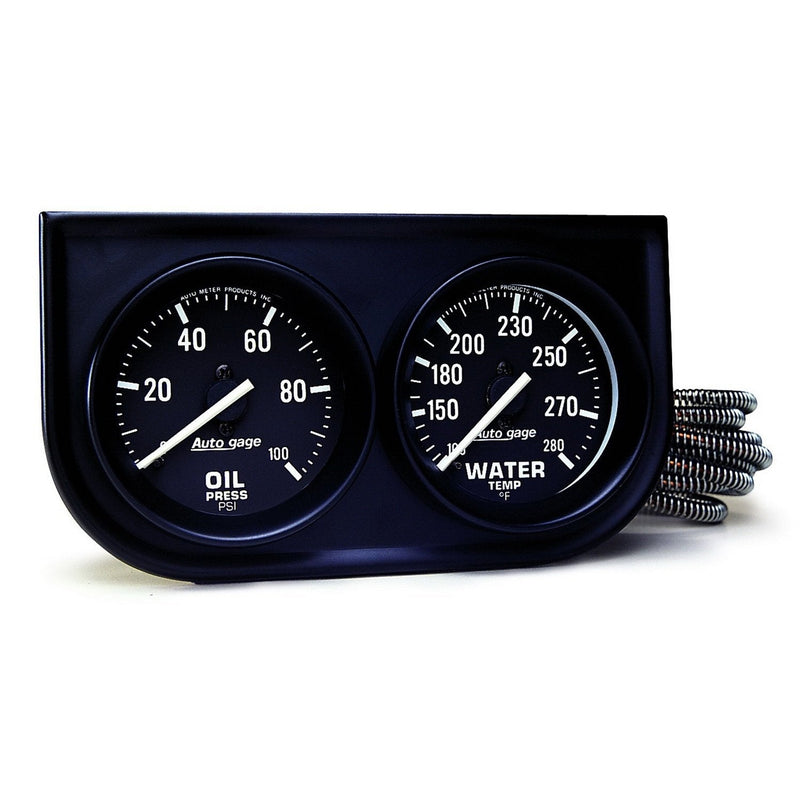  [AUSTRALIA] - AUTO METER 2392 Autogage Black Oil/Water Gauge with Steel Console