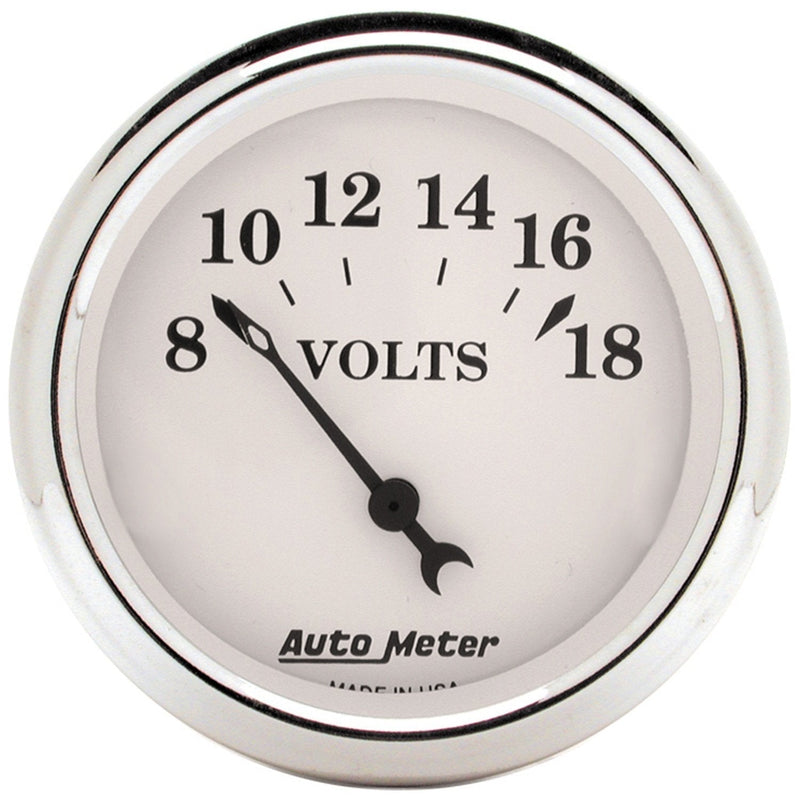  [AUSTRALIA] - AUTO METER 1692 Old TYME White Voltmeter Gauge