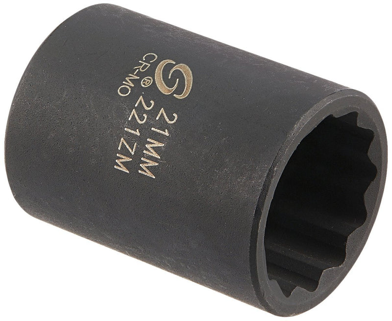Sunex 221zm 1/2-Inch Drive 21-mm 12-Point Impact Socket - LeoForward Australia