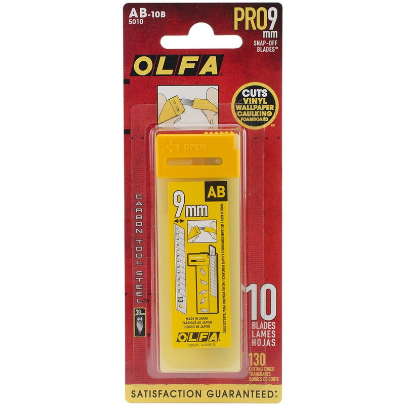 OLFA 5010 AB-10B 9mm Snap-Off Silver Blade, 10-Pack - LeoForward Australia