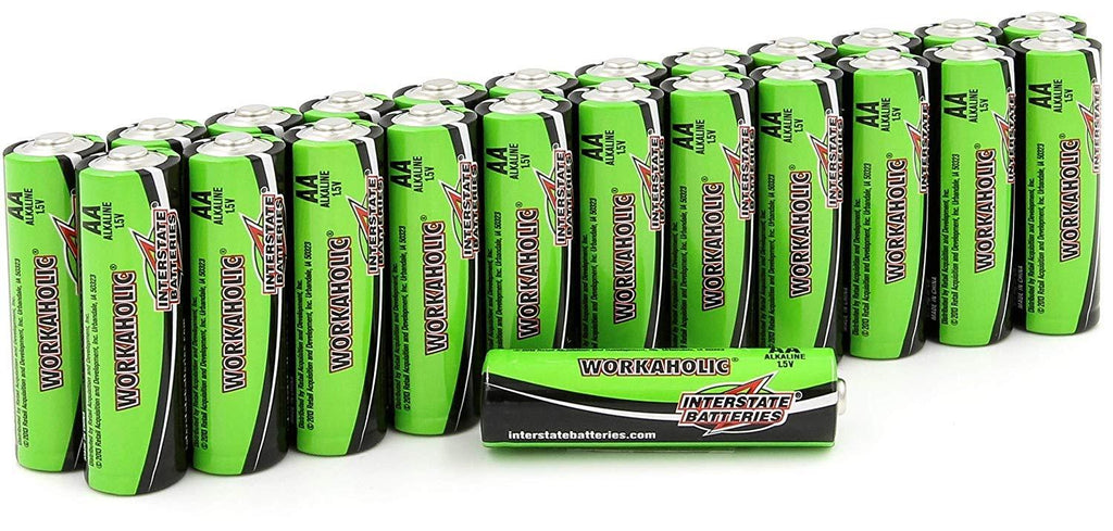 Interstate Batteries AA Alkaline Battery (24 Pack) All-Purpose 1.5V High Performance Batteries - Workaholic (DRY0070) AA, 24-Count - LeoForward Australia