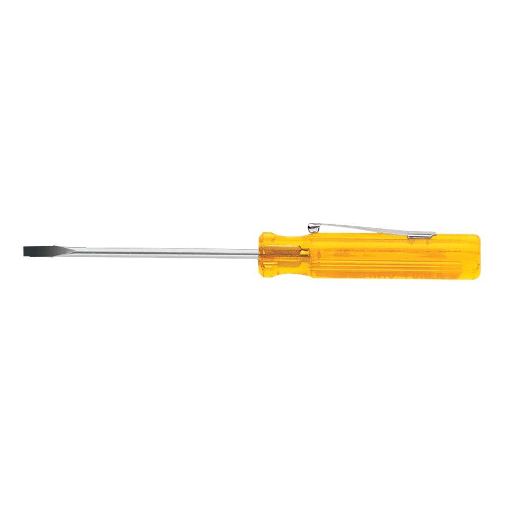  [AUSTRALIA] - 1/8-Inch Flat Head Screwdriver with Keystone Tip, Pocket Clip, 2-Inch Round Shank and Comfordome Handle Klein Tools A131-2 1/8-Inch Inch Tip 3-Inch Shank