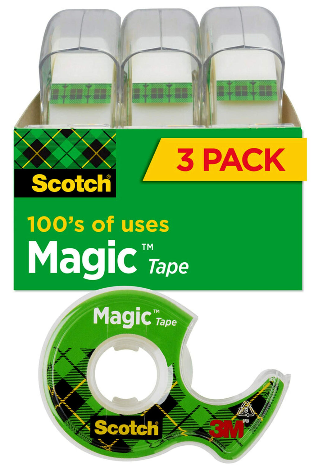  [AUSTRALIA] - Scotch Magic Tape, 3 Rolls, Numerous Applications, Invisible, Engineered for Repairing, 3/4 x 300 Inches (3105)