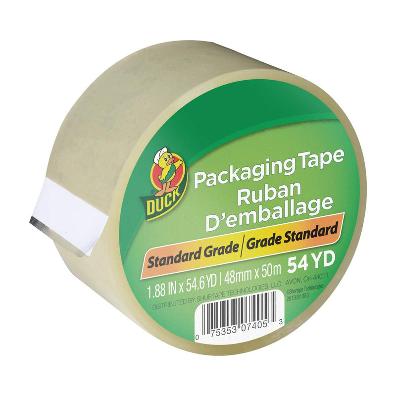  [AUSTRALIA] - Duck Brand Standard Packaging Tape Refill, 1.88 Inch x 54.6 Yard, Clear, 1 Roll (240408) Single Roll, 54.6 Yards 1.6 mils thick