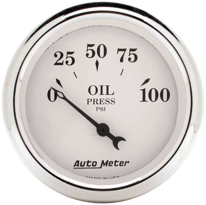  [AUSTRALIA] - AUTO METER 1628 Old TYME White Mechanical Oil Pressure Gauge