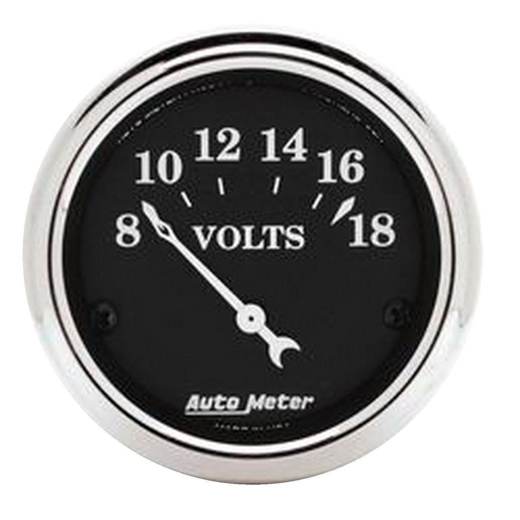  [AUSTRALIA] - AUTO METER 1791 Old TYME Black Voltmeter Gauge