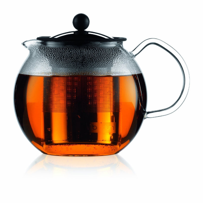 Bodum ASSAM Teapot, Glass Teapot with Stainless Steel Filter, 34 Ounce 34-Ounce Chrome - LeoForward Australia