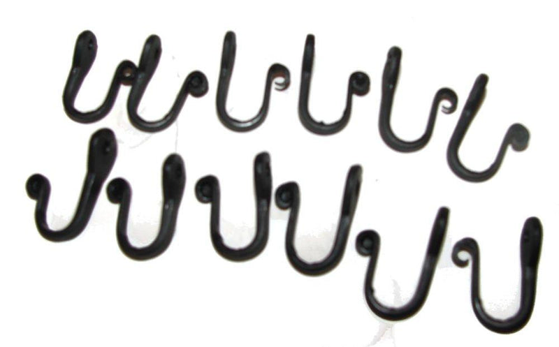 Wrought Iron Hooks-Nail Hooks-One Dozen Small-Hand Made-1 inch - LeoForward Australia