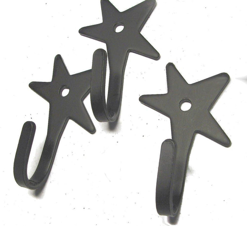 Wrought Iron Hook-Star Shaped-Lot of 3-Hand Made - LeoForward Australia