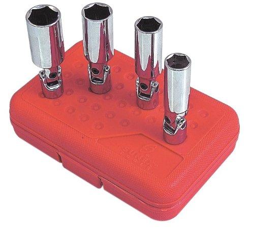  [AUSTRALIA] - Sunex 8844 3/8-Inch Drive 13/16-Inch Universal Spark Plug Socket, Fully Polished, CR-V  9/16-Inch - 13/16-Inch, 4-Piece Universal Spark Plug Set