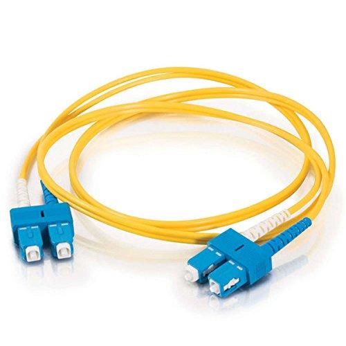 C2G 20808 OS2 Fiber Optic Cable - SC-SC 9/125 Duplex Single-Mode PVC Fiber Cable, Yellow (3.3 Feet, 1 Meter) - LeoForward Australia