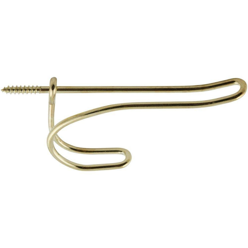 National Hardware N186-866 V161 Wire Coat/Hat Hooks in Brass, 2 pack - LeoForward Australia