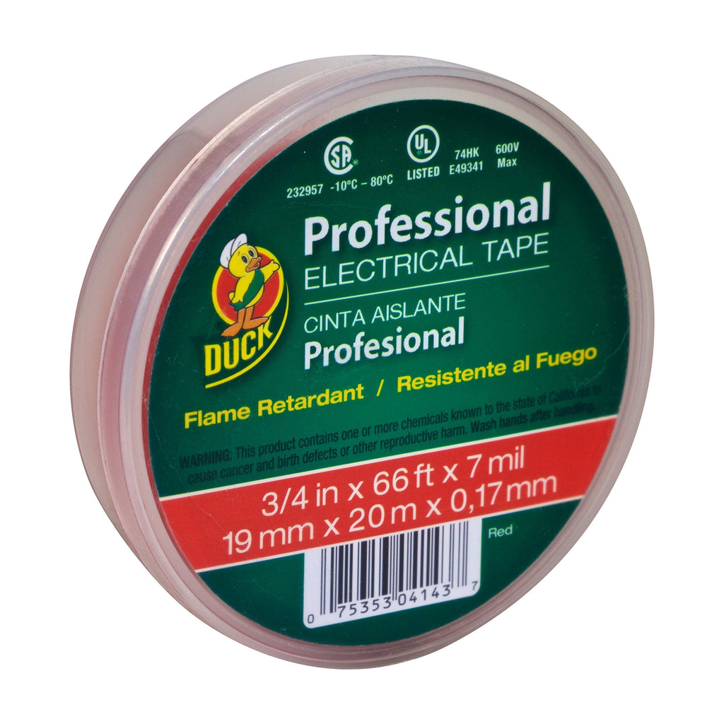  [AUSTRALIA] - Duck Brand 300878 Professional Grade Electrical Tape, 3/4-Inch by 66 Feet, Single Roll, Red