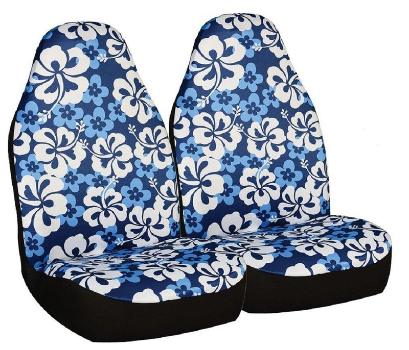  [AUSTRALIA] - Allison 67-0346BLU Blue Hawaiian Print Universal Bucket Seat Cover - Pack of 2