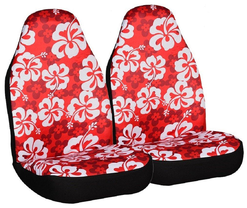  [AUSTRALIA] - Allison 67-0346RED Red Hawaiian Print Universal Bucket Seat Cover - Pack of 2