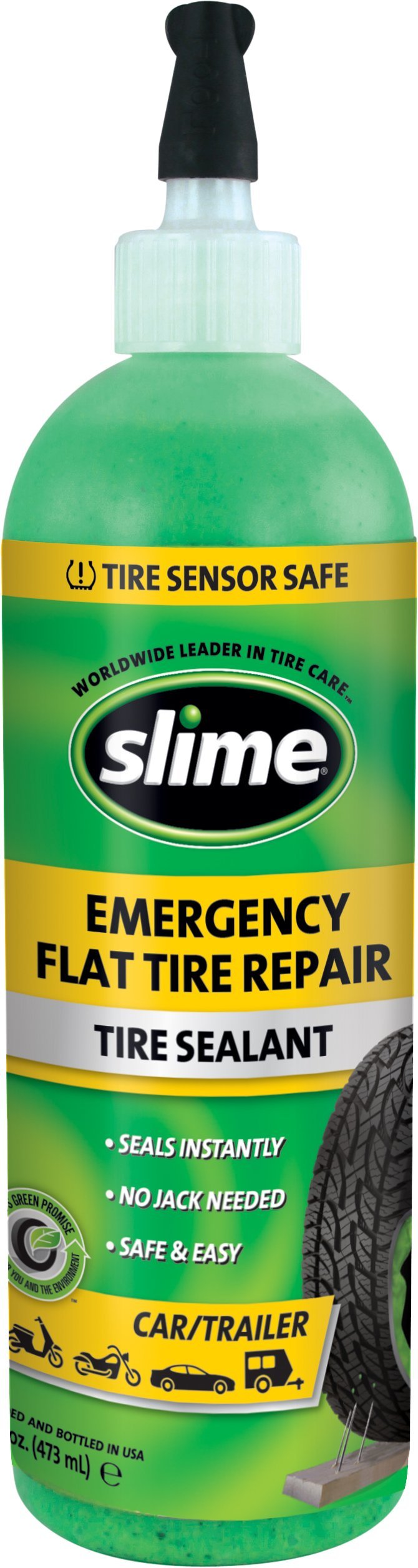 Slime 16 Ounce 10011 Emergency Tire Repair Sealant, 16 oz. (Car/Trailer) - LeoForward Australia