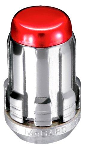 McGard 65357RC Chrome SplineDrive Lug Nuts with Red Caps (M12 x 1.5 Thread Size) - Set of 4 Red Cap - LeoForward Australia