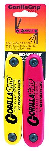  [AUSTRALIA] - Bondhus 12522 GorillaGrip Hex Fold-up Double Pack, 12587 (2-8mm) & 12589 (5/64-1/4-Inch)