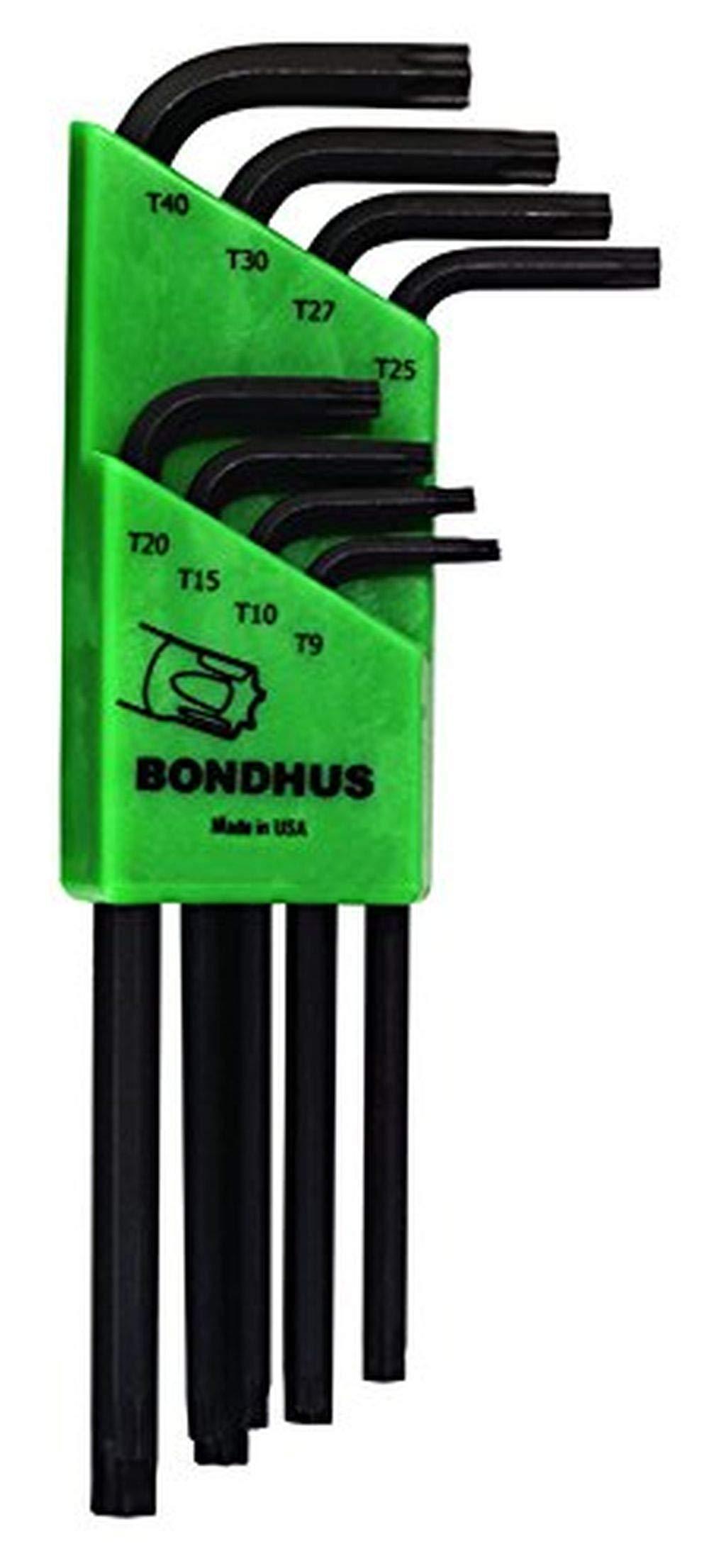  [AUSTRALIA] - Bondhus 32434 Set of 8 Tamper Resistant Star L-wrenches,Long,sizes TR9-TR40