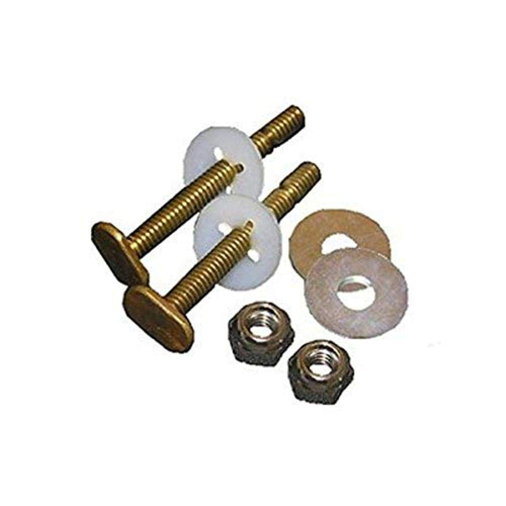  [AUSTRALIA] - LASCO 04-3645 Solid Brass 5/6-Inch by 2-1/4-Inch Heavy Duty Bolts with Nuts and Washers Toilet Bolts 1 Pack
