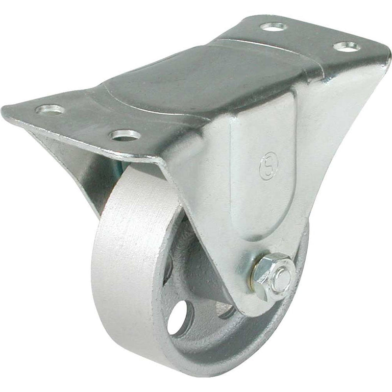  [AUSTRALIA] - Shepherd Hardware 9783 4-Inch Cast Iron Rigid Plate Caster, 500-lb Load Capacity,Silver 4-Inch, rigid