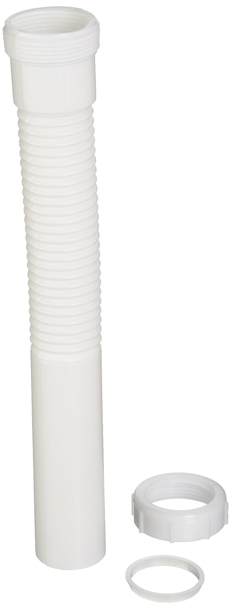  [AUSTRALIA] - Danco 51069 Universal Flexible Tailpiece Extension, 1-1/2 in, Slip Joint, Plastic, 11-1/2 in L, 1-1/2" x 11-1/2", White 1-1/2" x 11-1/2"