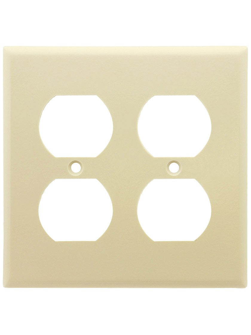  [AUSTRALIA] - Leviton 82016 2-Gang Duplex Device Receptacle Wallplate, Standard Size, Thermoset, Device Mount, Almond 2 Gang