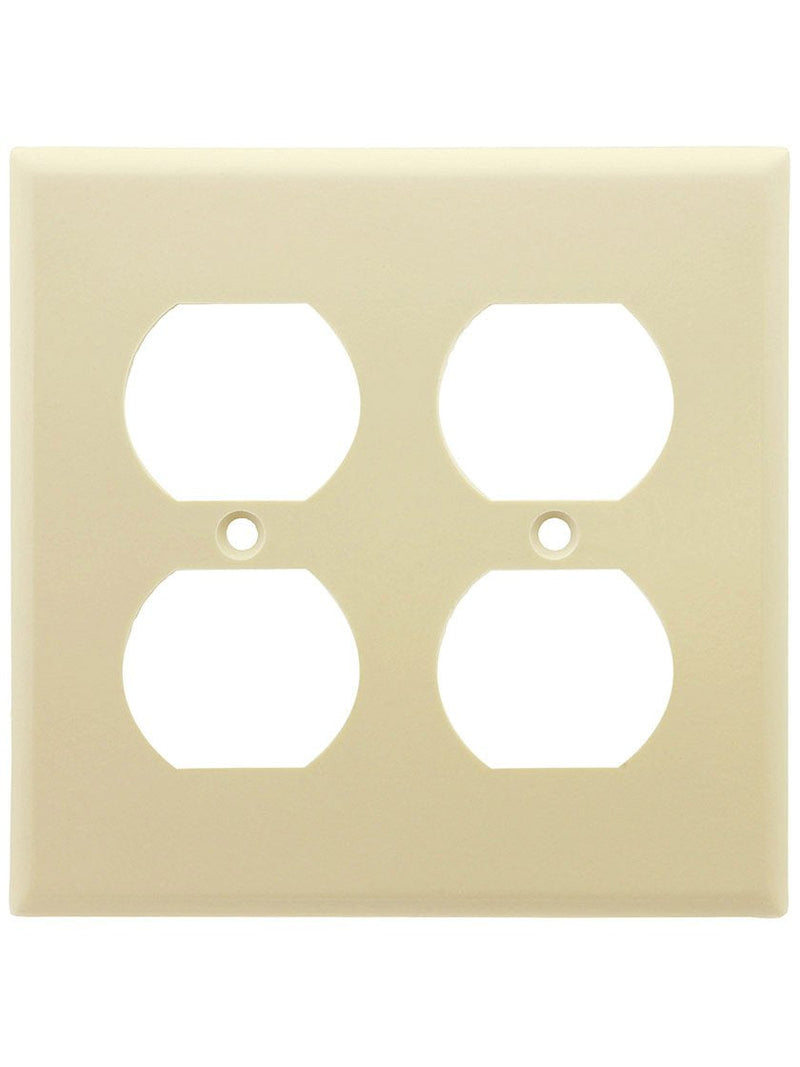  [AUSTRALIA] - Leviton 82016 2-Gang Duplex Device Receptacle Wallplate, Standard Size, Thermoset, Device Mount, Almond 2 Gang