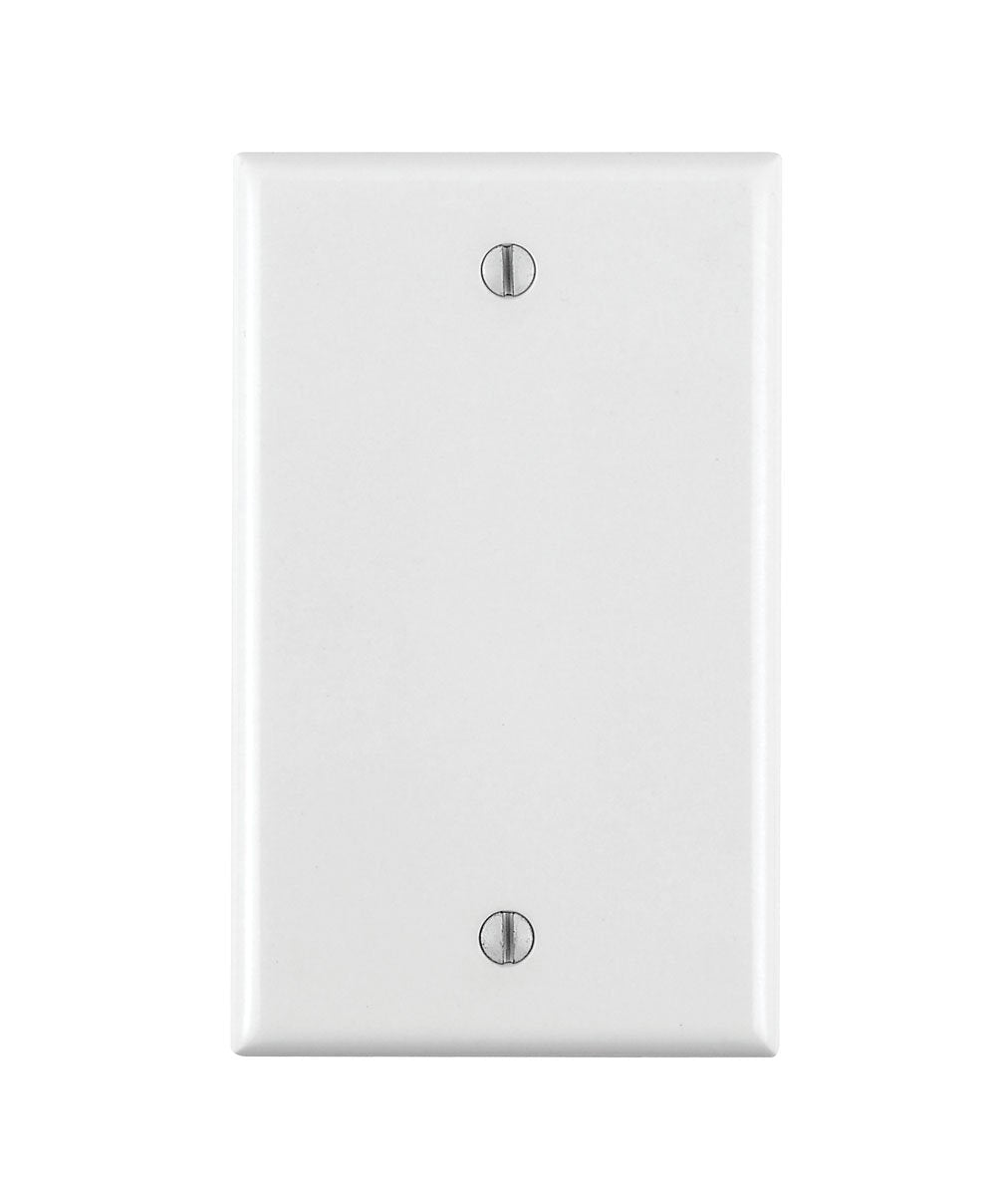  [AUSTRALIA] - Leviton 80714-W 1-Gang No Device Blank Wallplate, Standard Size, Thermoplastic Nylon, Box Mount, White