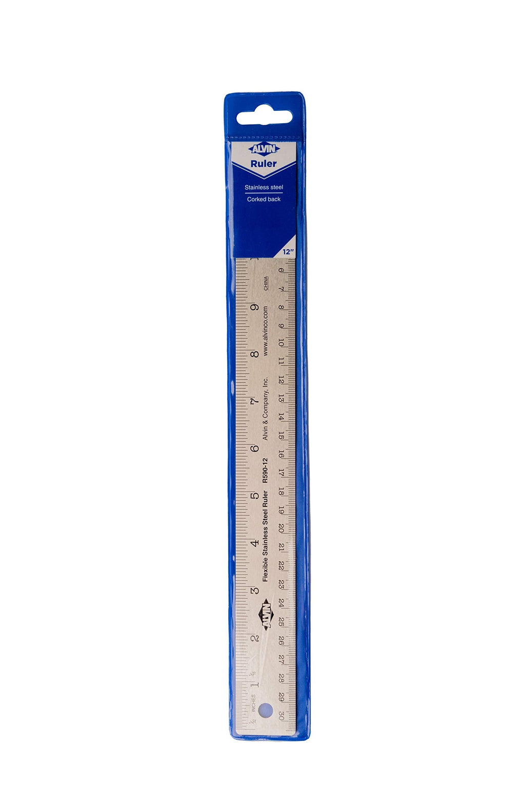  [AUSTRALIA] - ALVIN R590-12 Stainless Steel Ruler, Drawing and Design Tool for Students and Professionals, Great for Drafting, Architecture, Engineering, and Art - Stainless Steel Ruler, Metal, 12 Inches
