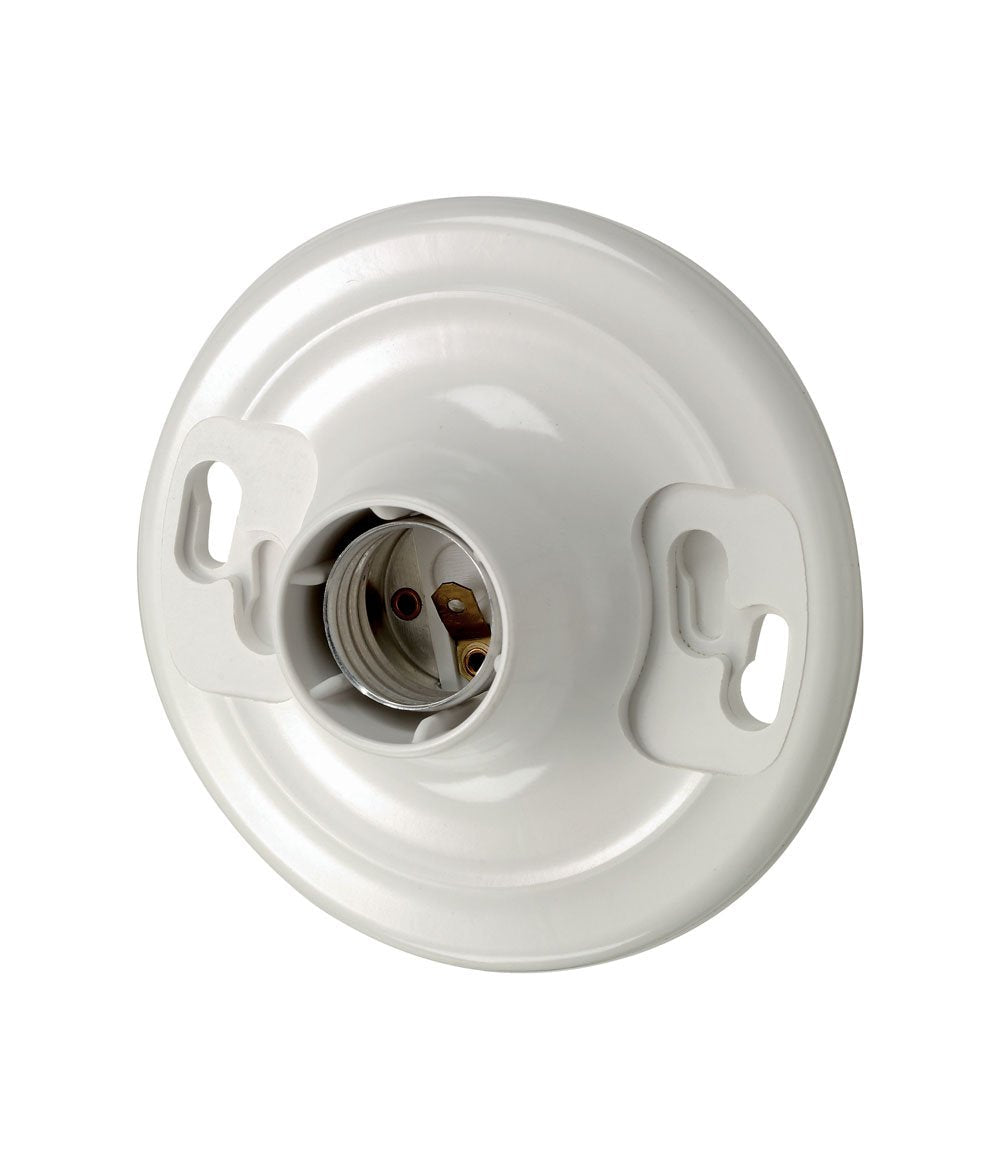  [AUSTRALIA] - Leviton 8829-CW1 One-Piece Urea Outlet Box Mount, Incandescent Lampholder, White pack of 1