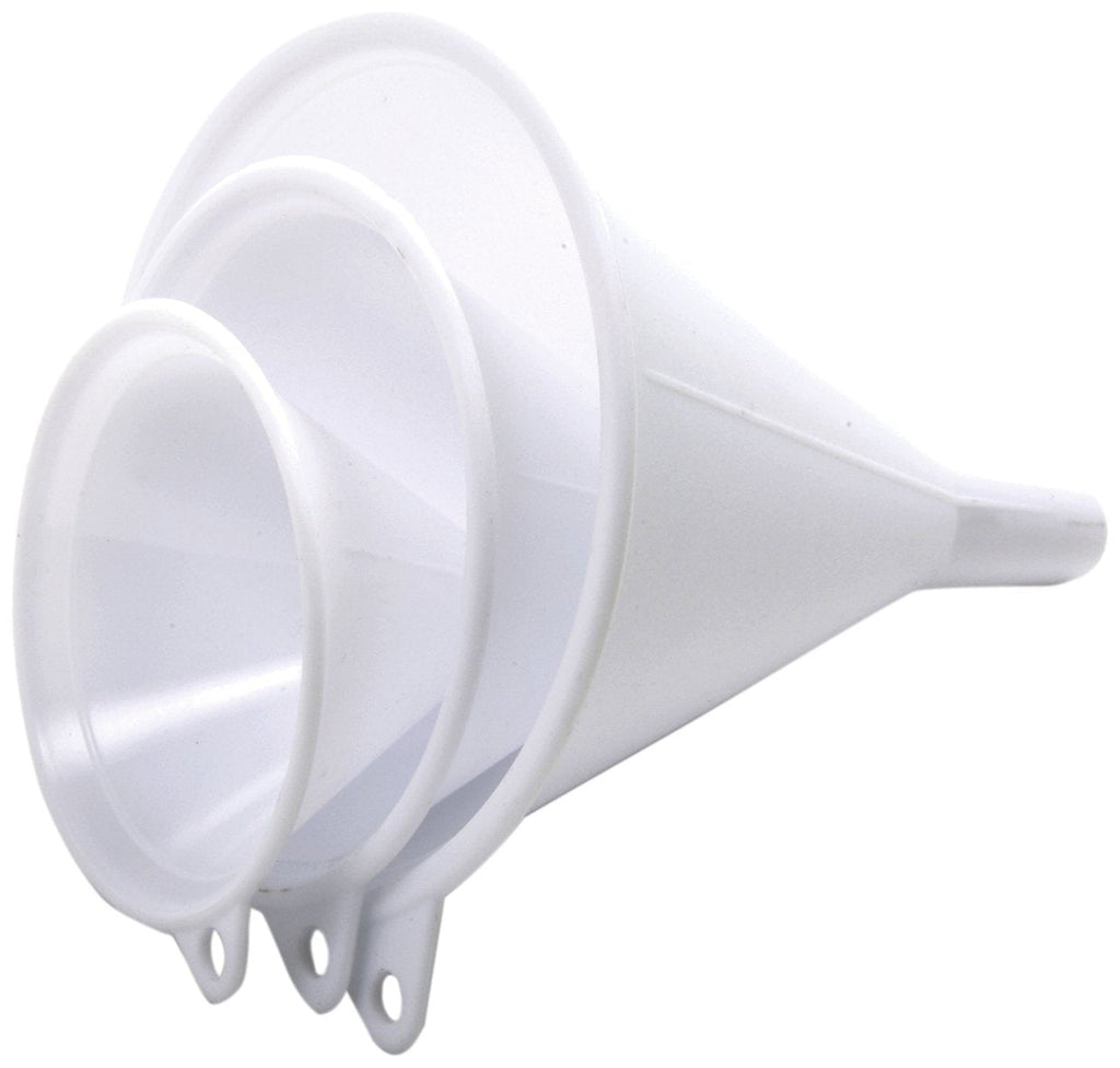 Norpro Plastic Funnel, Set of 3, Set of Three, White - LeoForward Australia