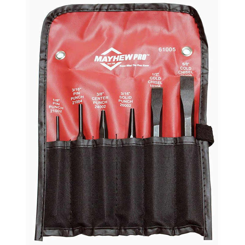  [AUSTRALIA] - Mayhew Pro 61005 Punch and Chisel Kit, 6-Piece