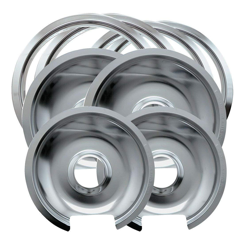 Range Kleen Style D Heavy Duty Drip Pans and Trim Rings (Includes 2 Small and 2 Large) for GE Hotpoint 1056RGE8 - LeoForward Australia