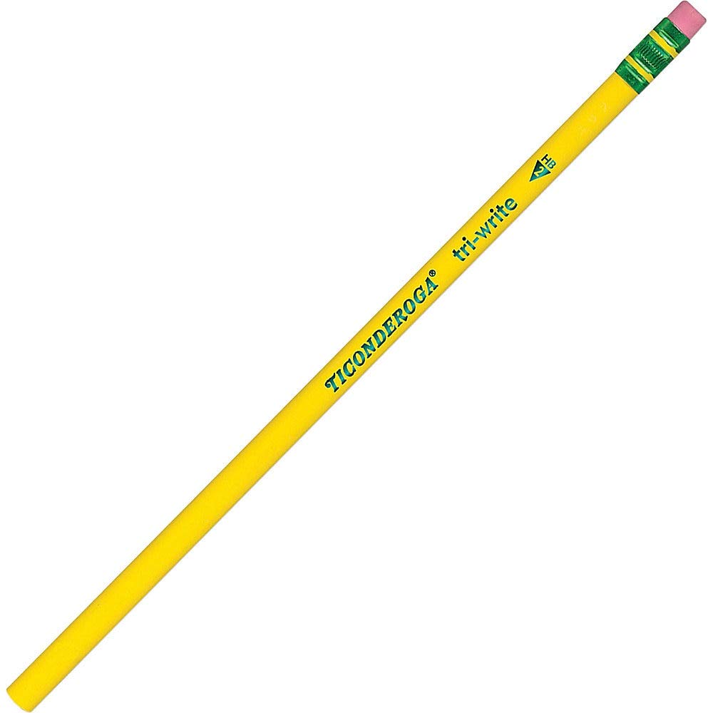  [AUSTRALIA] - Ticonderoga Tri-Write Triangular Pencils, Wood-Cased #2 HB Soft, Yellow, 12-Pack (13856) 12 Count