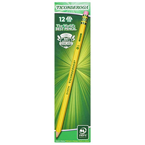  [AUSTRALIA] - Ticonderoga® Pencils, Pre-Sharpened, 2 Soft Lead, Yellow Barrel, Box of 12 #2 Soft, Sharpened
