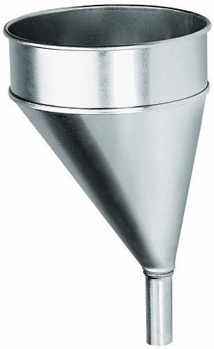  [AUSTRALIA] - Lumax LX-1706 Silver 6 Quart Offset Galvanized Funnel with Screen. Bright Zinc Galvanized Corrosion-Resistant Finish. Rolled Edge, High, Splash-Proof Rim.