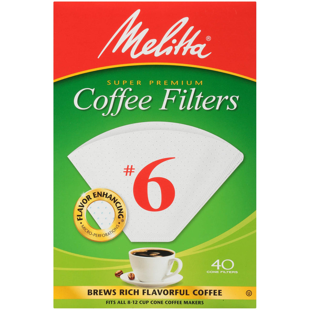 Melitta Inc, Coffee Filter Cone No6, 40 Count - LeoForward Australia
