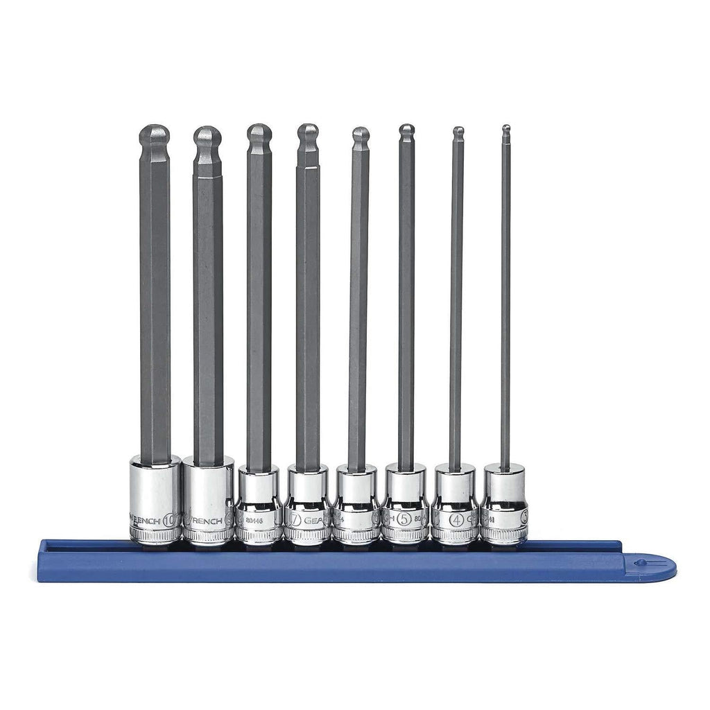  [AUSTRALIA] - GEARWRENCH 8 Pc. 3/8" Drive Long Ball End Hex Bit Metric Socket Set - 80573 3/8" 8-piece kit