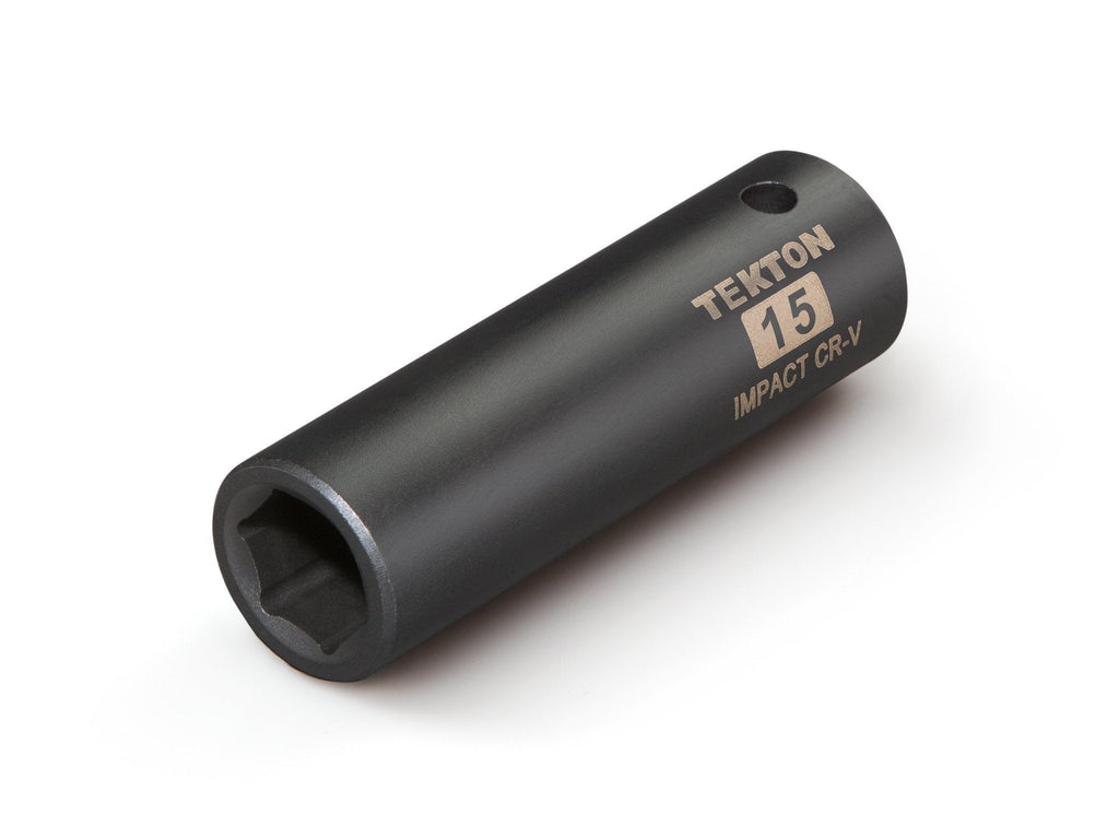  [AUSTRALIA] - TEKTON 47806 1/2-Inch Drive by 15 mm Deep Impact Socket, Cr-V, 6-Point