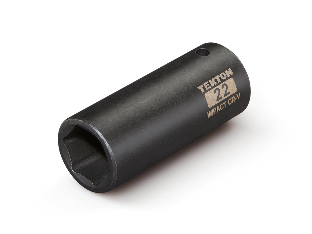  [AUSTRALIA] - TEKTON 47813 1/2-Inch Drive by 22 mm Deep Impact Socket, Cr-V, 6-Point